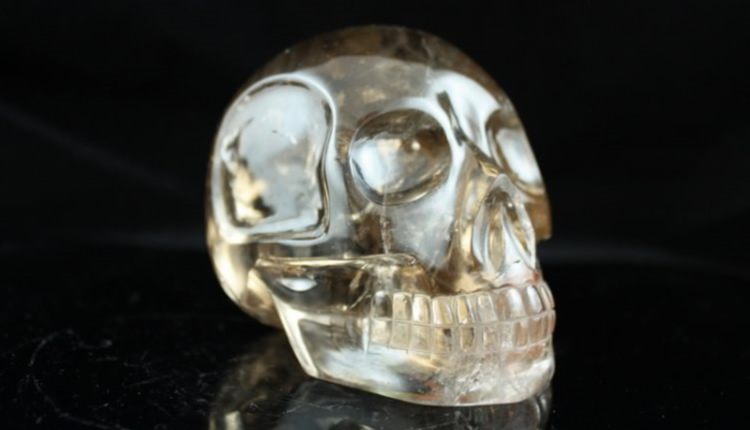 Xaltar crâne de cristal en quartz fumé