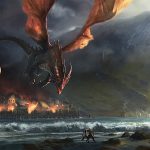 Les dragons de Tolkien Smaug attaquant Esgaroth
